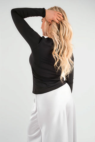 Square Neckline Long Sleeve Top