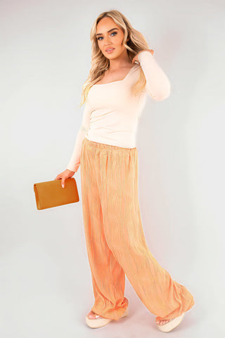 Square Neckline Long Sleeve Top