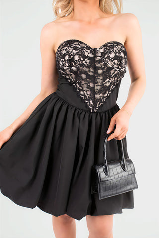 Strapless Heart-Shaped Lace Mini Dress