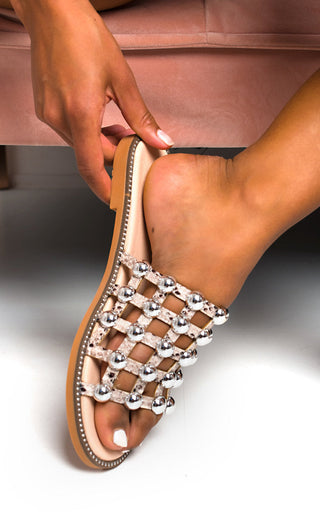 Studded Caged Open Toe Sandals