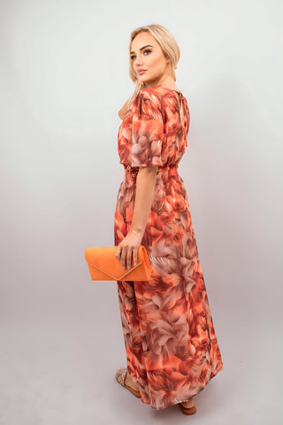 Wrap Floral Print Maxi Dress