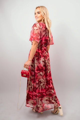 Wrap Floral Print Maxi Dress