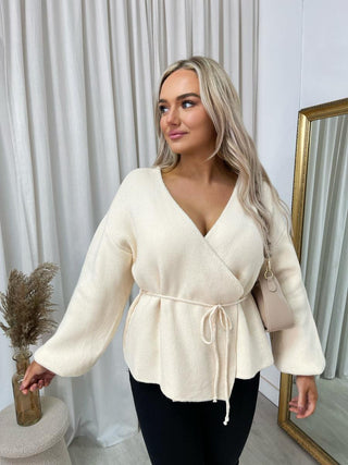 Wrap Tie Belt Knitted Cardigan