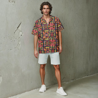 Aztec Floral Short Sleeve Shirt Mr Photogenic