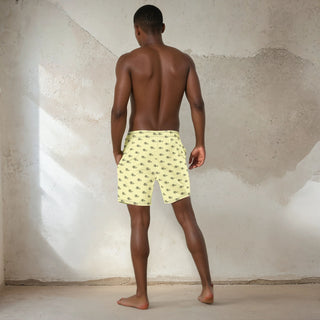 Join The Set All Over Print Swim Shorts - Pale Yellow Mr Photogenic