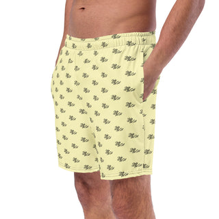 Join The Set All Over Print Swim Shorts - Pale Yellow Mr Photogenic