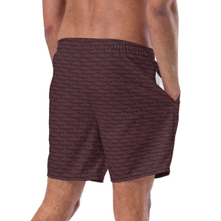 Official Logo Repeat Print Swim Shorts - Chestnut Mr Photogenic
