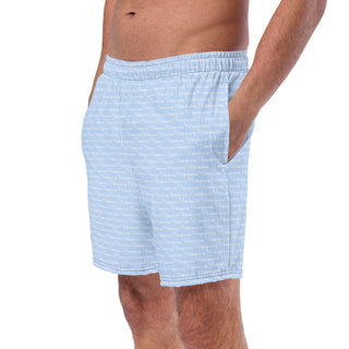 Official Logo Repeat Print Swim Shorts - French Blue Mr Photogenic