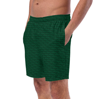 Official Logo Repeat Print Swim Shorts - Racing Green Mr Photogenic