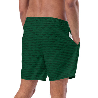Official Logo Repeat Print Swim Shorts - Racing Green Mr Photogenic