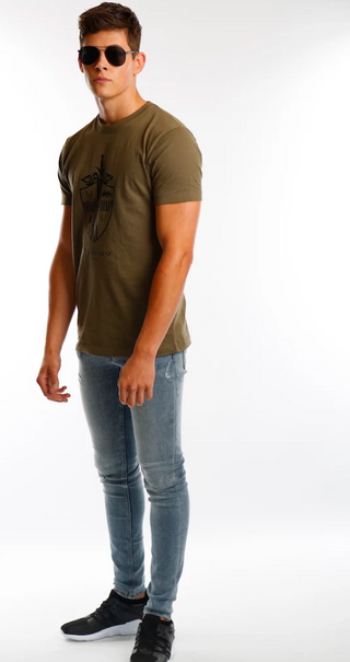 Olive Large Shield Logo T Shirt Mr Photogenic