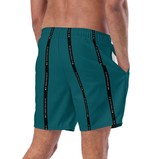 On Set Stripe Logo Shorts - Teal Mr Photogenic