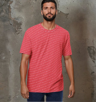 Signature Logo All Over Print T-shirt - Hot Coral Mr Photogenic