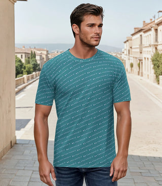 Signature Logo All Over Print T-shirt - Teal Mr Photogenic