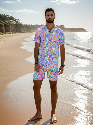 Vibing Topics Short Sleeve Shirt - Lilac Mr Photogenic