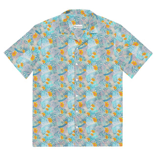 Vibing Tropics Short Sleeve Shirt - Aqua Mr Photogenic