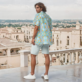 Vibing Tropics Short Sleeve Shirt - Aqua Mr Photogenic