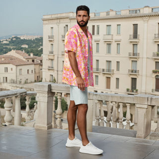 Vibing Tropics Short Sleeve Shirt - Pink Mr Photogenic