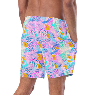 Vibing Tropics Swim Trunks - Lilac Mr Photogenic