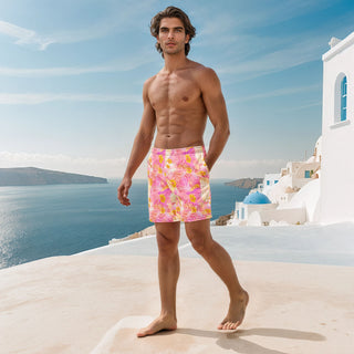 Vibing Tropics Swim Trunks - Pink Mr Photogenic