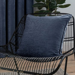 CHENILLE CUSHION NAVY 45CM