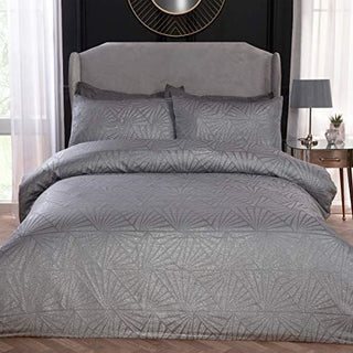 LUREX JACQUARD DECO GEO SILVER D/SET SB