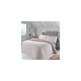 RIBBED TEDDY FLEECE BLUSH BEDSET KB