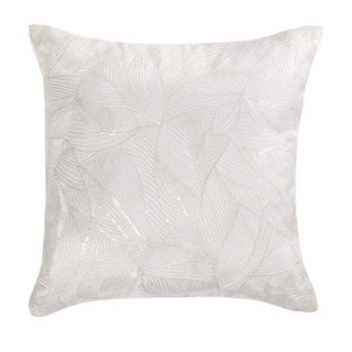 SEQUIN LEAVES OYSTER CUSHION 40CM X 40CM
