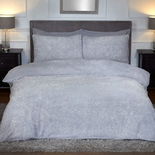 SPARKLE TEDDY FLEECE DUVET SET GREY KS