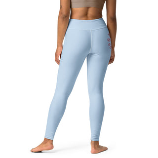 Bold Hip contrast Logo Yoga Leggings - Powder Blue