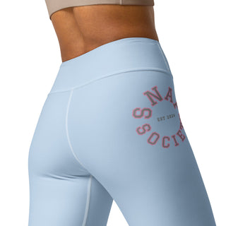 Bold Hip contrast Logo Yoga Leggings - Powder Blue