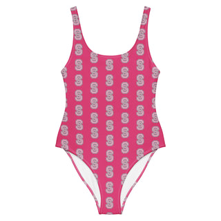 Double S Logo One-Piece Swimsuit in Cerise Pink - XS - one piece