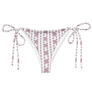 Double S Logo Print Bikini Top in White Pink
