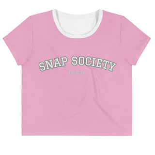Get Snapped Official Logo Crop Tee - Pink - XS