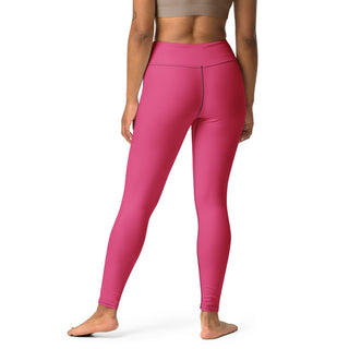 Logo Contrast Stitch Yoga Leggings Bright Pink