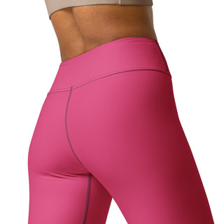 Logo Contrast Stitch Yoga Leggings Bright Pink