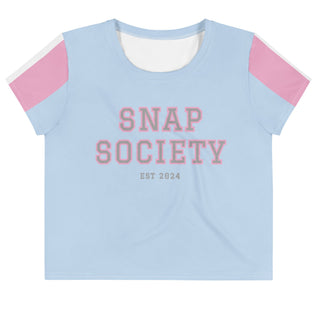 Society Logo Crop Tee in Blue Pink - XS - t-shirt