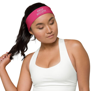 Snap Society Logo Headband in Bright Pink