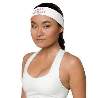 Snap Society Logo Headband in White - headband