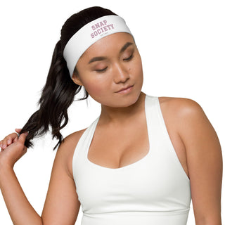 Snap Society Logo Headband in White - headband