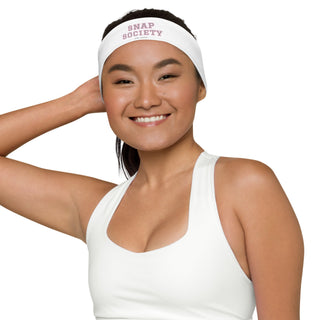 Snap Society Logo Headband in White - M - headband