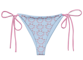 Logo Print Bikini Bottom - Powder Blue