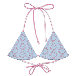 Logo Print Bikini Top - Powder Blue