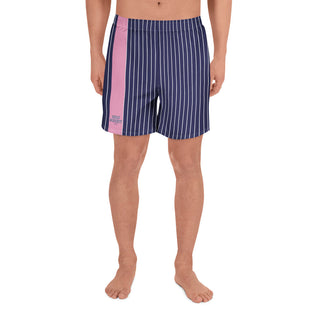 Navy Stripe Contrast Logo Shorts - Swimwear