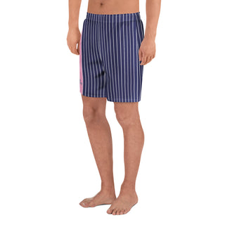 Navy Stripe Contrast Logo Shorts - Swimwear