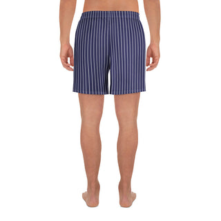 Navy Stripe Contrast Logo Shorts - Swimwear