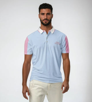 Official Contast Logo Slim Fit Polo - Blue Pink - polo shirt