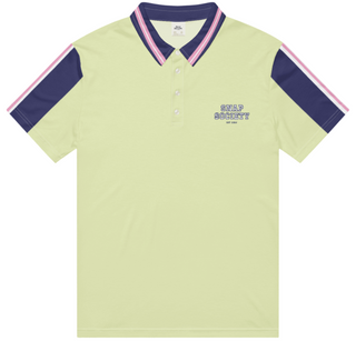 Official Logo Contrast Slim Fit Polo - Pale Lime - polo shirt