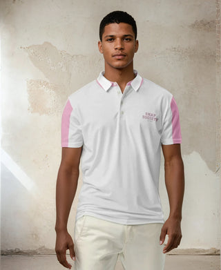 Official Logo Contrast Slim Fit Polo - Sliver pink - polo shirt
