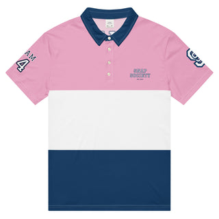 Snap Society Sporting Polo - Pink/Navy - S - polo shirt